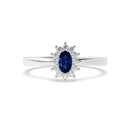 4 Prong Oval Vintage flower head Lab Grown Diamond Engagement Rings