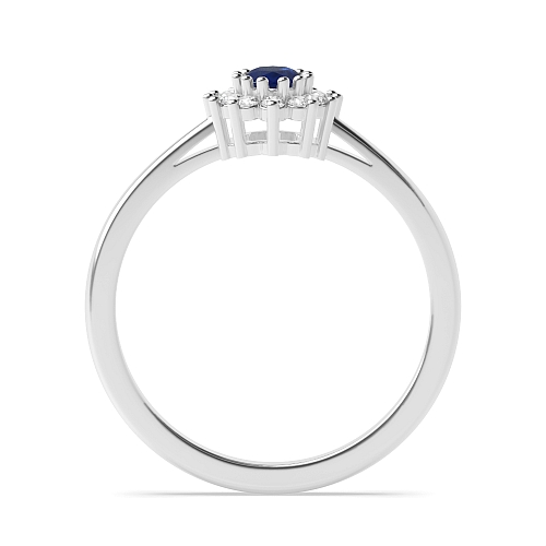 4 Prong Oval Vintage flower head Lab Grown Diamond Engagement Rings