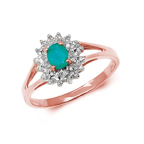 4 Prong Oval Rose Gold Flower style split shoulder diamond and Lab Grown Diamond Engagement Rings