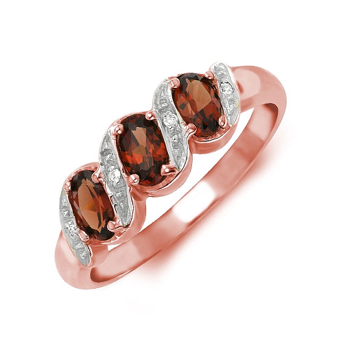 Pave Setting Oval Rose Gold 3 stone side diamond and Lab Grown Diamond Rings