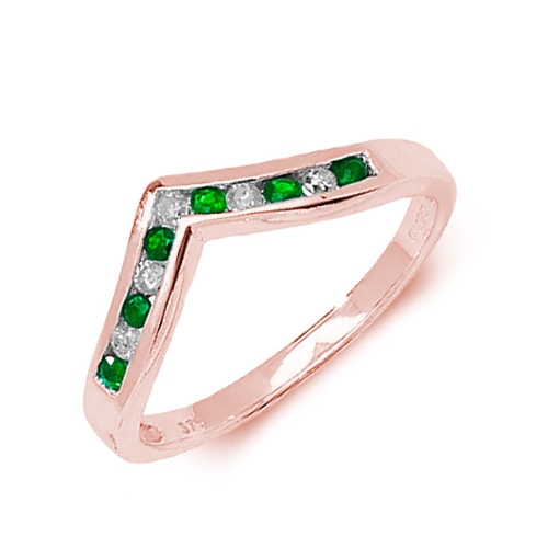 Channel Setting Round Rose Gold Wishbone diamond and Lab Grown Diamond Rings