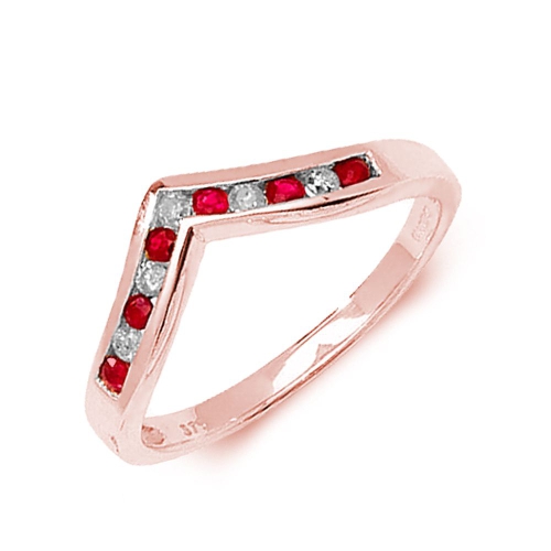 Channel Setting Round Rose Gold Wishbone diamond and Lab Grown Diamond Rings