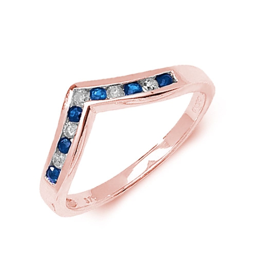 Channel Setting Round Rose Gold Wishbone diamond and Lab Grown Diamond Rings