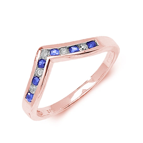 Channel Setting Round Rose Gold Wishbone diamond and Lab Grown Diamond Rings