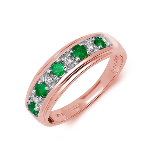 Pave Setting Round Rose Gold 4.0mm Rubover diamond and Lab Grown Diamond Rings