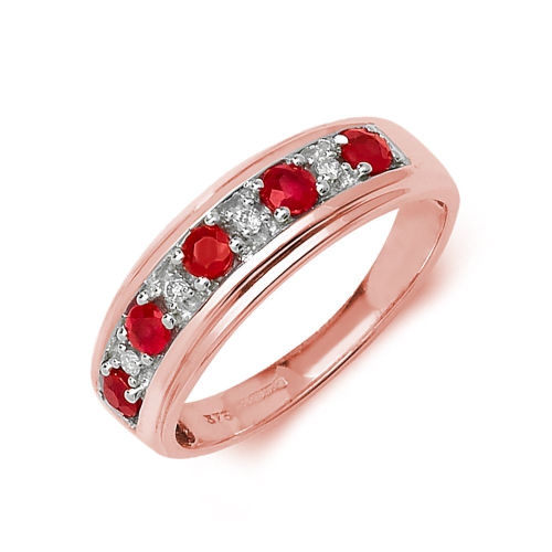 Pave Setting Round Rose Gold 4.00mm diamond and Lab Grown Diamond Rings
