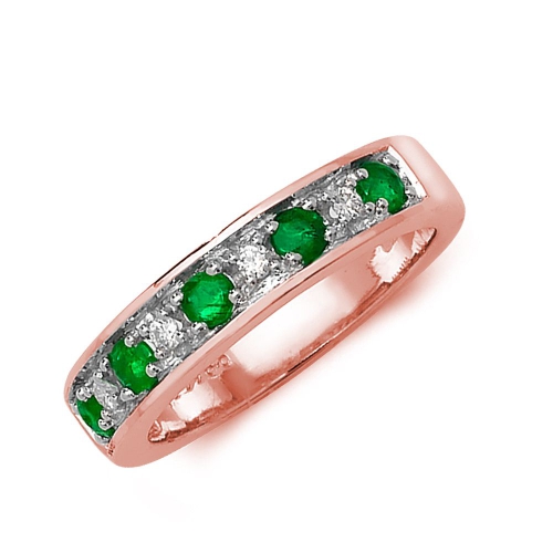 Pave Setting Round Rose Gold and Lab Grown Diamond Rings