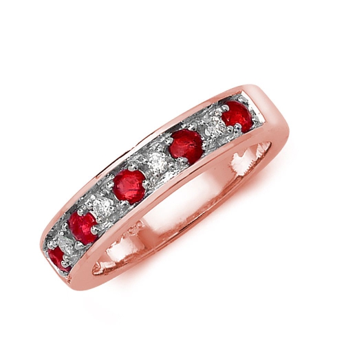 Pave Setting Round Rose Gold and Lab Grown Diamond Rings