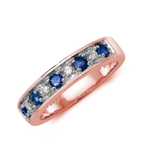 Pave Setting Round Rose Gold and Lab Grown Diamond Rings