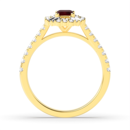 4 Prong Emerald Yellow Gold Dainty Naturally Mined Diamond Gemstone Engagement Rings