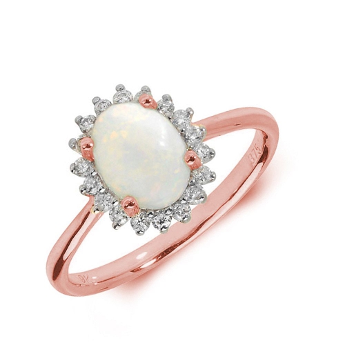 4 Prong Oval Rose Gold Halo lustre Naturally Mined Diamond Engagement Rings