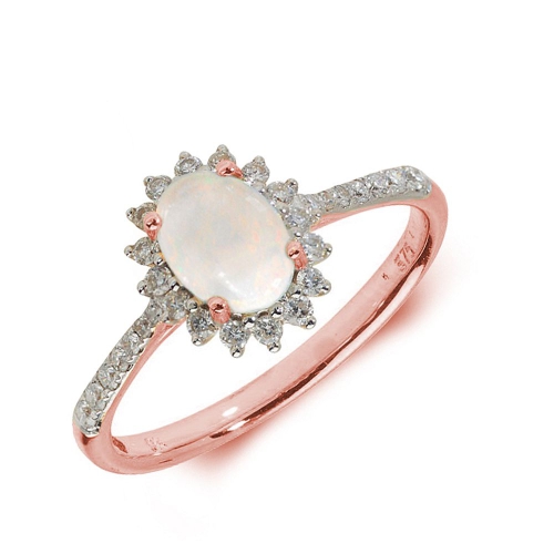 4 Prong Oval Rose Gold Halo lux Naturally Mined Diamond Engagement Rings