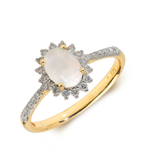 4 Prong Oval Yellow Gold Halo lux Naturally Mined Diamond Engagement Rings