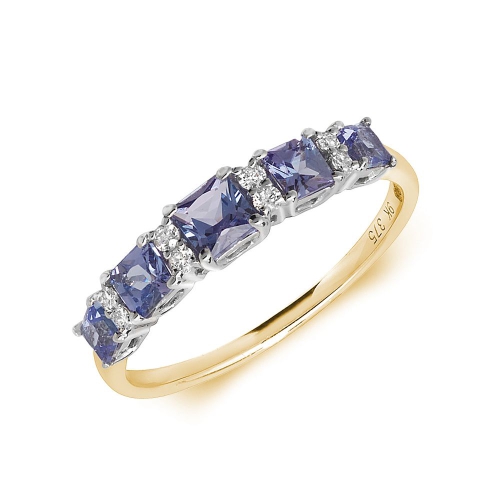 4 Prong Princess Yellow Gold and Lab Grown Diamond Rings