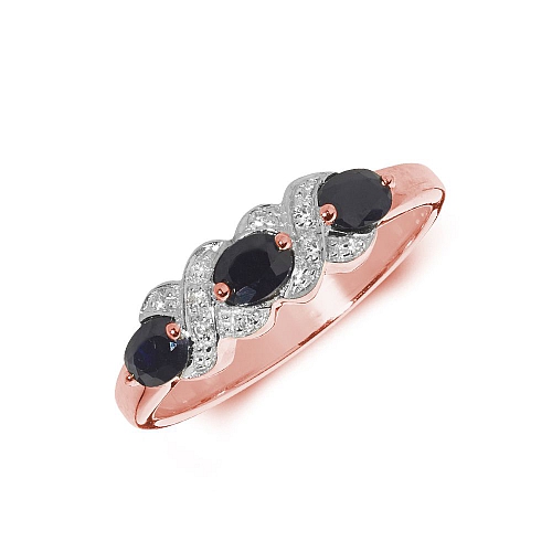 Pave Setting Oval Rose Gold Crossover diamond and Lab Grown Diamond Rings