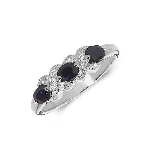 Pave Setting Oval Crossover diamond and Naturally Mined Gemstone Diamond Rings