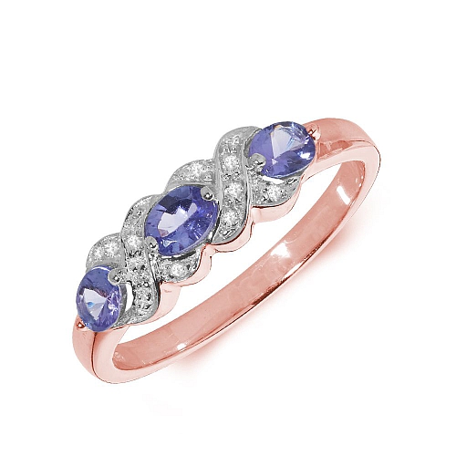 Pave Setting Oval Rose Gold Crossover diamond and Lab Grown Diamond Rings