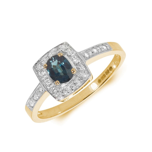 Gemstone Rings With 0.35Ct Oval Shape Blue Sapphire And Diamonds
