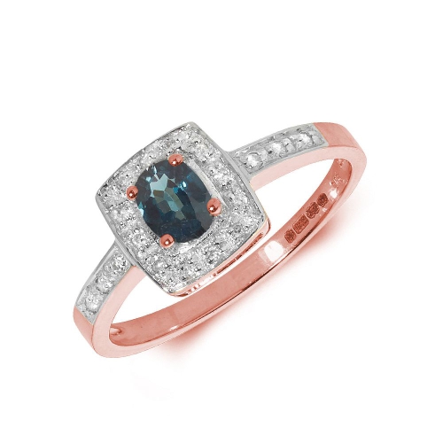 4 Prong Oval Rose Gold Emerald shaped halo diamond and Naturally Mined Diamond Engagement Rings