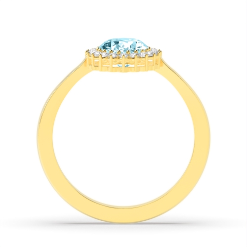 4 Prong Oval Yellow Gold Halo diamond and Naturally Mined Diamond Gemstone Engagement Rings