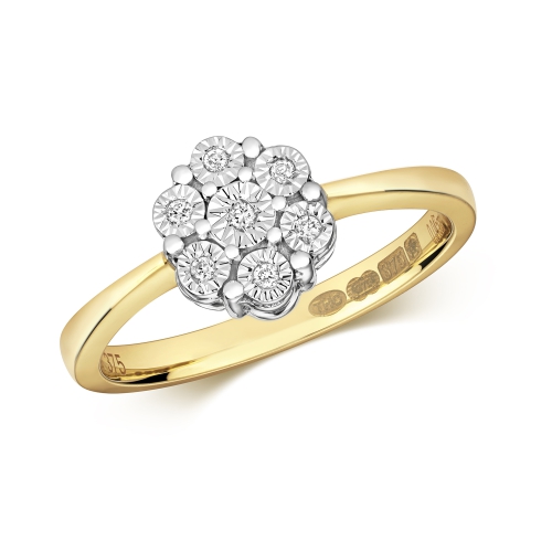 Buy Flower Cluster Illusion Set Diamond Ring (8.0Mm) - Abelini