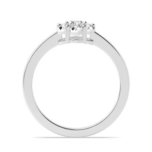 6 Prong Round Flower illusion Moissanite Engagement Rings