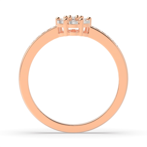 6 Prong Round Rose Gold Side shank illusion Illusion Set Engagement Rings