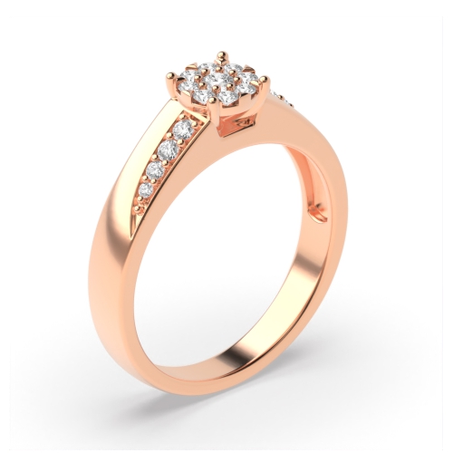4 Prong Designer Style Diamond Cluster Diamond Ring (5.0Mm)
