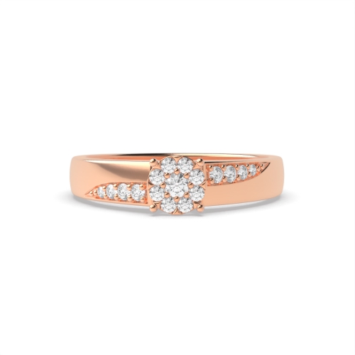 4 Prong Round Rose Gold Wide shank Engagement Rings