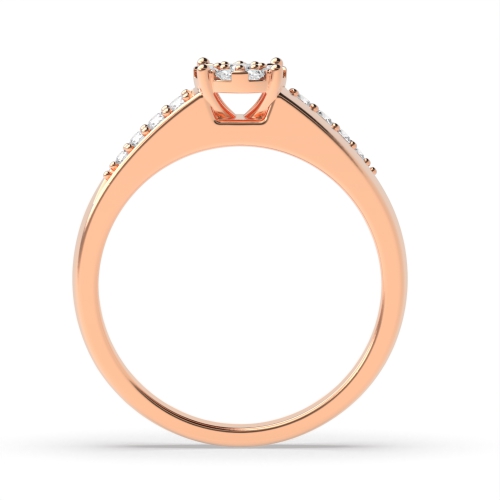 4 Prong Round Rose Gold Wide shank Engagement Rings