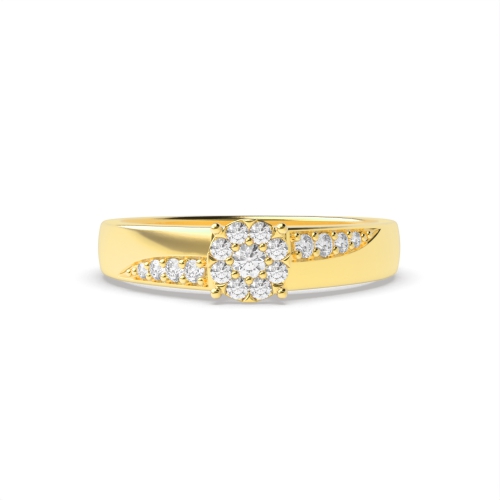4 Prong Round Yellow Gold Wide shank Engagement Rings
