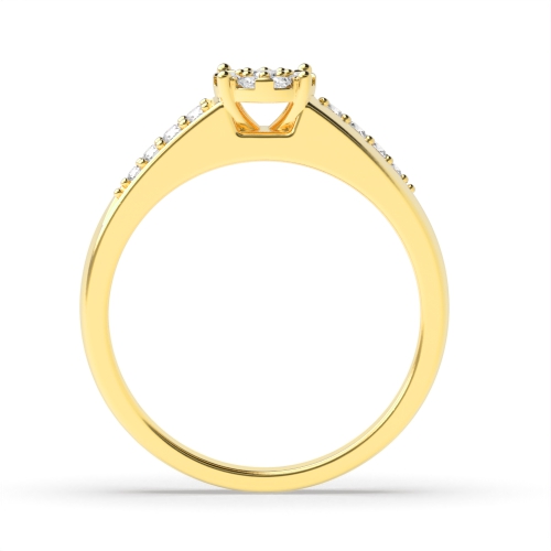 4 Prong Round Yellow Gold Wide shank Engagement Rings