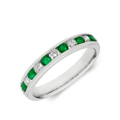Channel Setting Round Emerald Gemstone Diamond Jewellery Gifts Idea