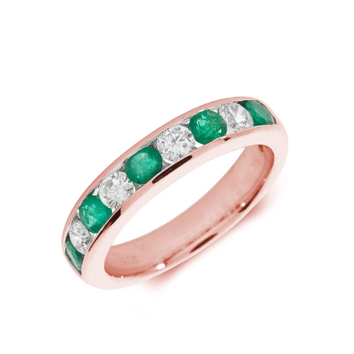Channel Setting Round Rose Gold 3.5mm rubover diamond and Lab Grown Diamond Rings