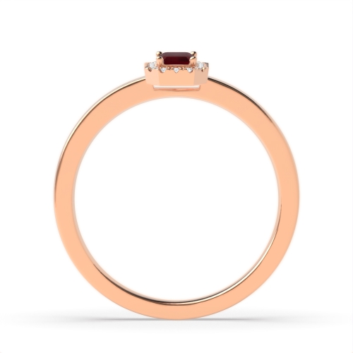 4 Prong Emerald Rose Gold Halo diamond and Lab Grown Diamond Gemstone Engagement Rings