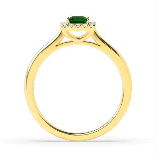 Bezel Setting Princess Yellow Gold Halo mid set diamond and Naturally Mined Diamond Engagement Rings