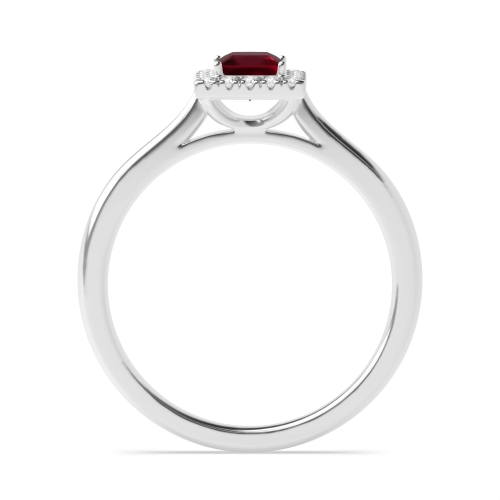 Bezel Setting Princess Silver Halo mid set diamond and Naturally Mined Diamond Gemstone Engagement Rings