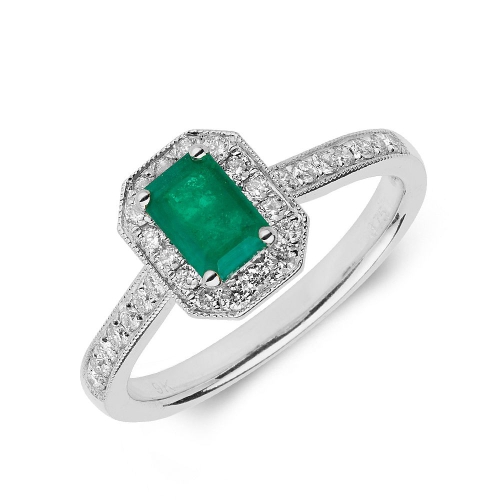 4 Prong Emerald Emerald Gemstone Engagement Rings
