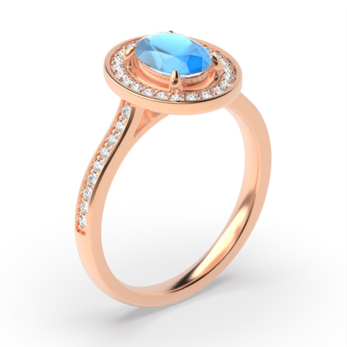 4 Prong Oval Rose Gold Zenith clasp Naturally Mined Diamond Gemstone Engagement Rings