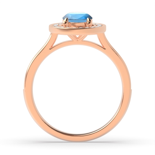 4 Prong Oval Rose Gold Zenith clasp Naturally Mined Diamond Gemstone Engagement Rings