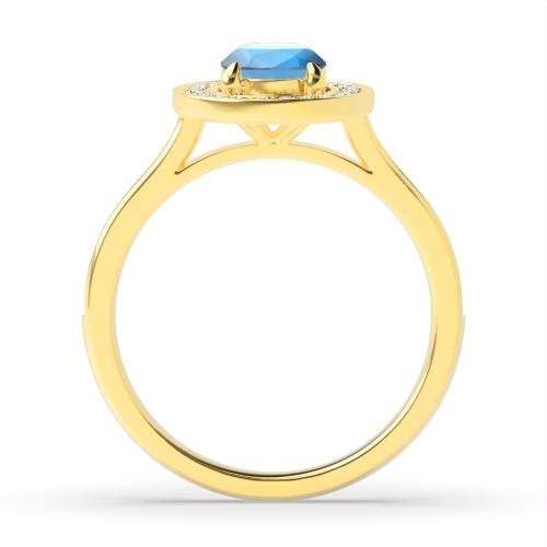 4 Prong Oval Yellow Gold Zenith clasp Naturally Mined Diamond Gemstone Engagement Rings