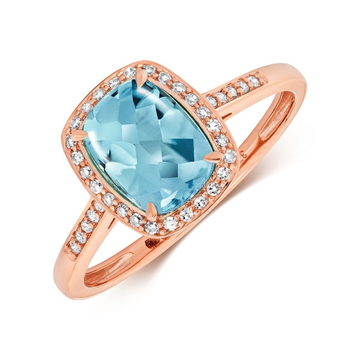 4 Prong Cushion Rose Gold Solar veil Naturally Mined Diamond Engagement Rings