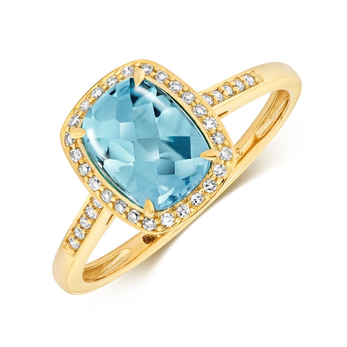 4 Prong Cushion Yellow Gold Solar veil Naturally Mined Diamond Engagement Rings
