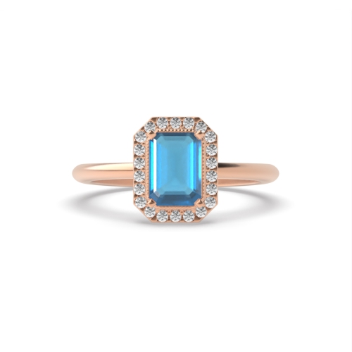 4 Prong Emerald Rose Gold Celestial radiance Lab Grown Diamond Gemstone Engagement Rings