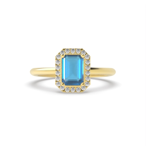 4 Prong Emerald Yellow Gold Celestial radiance Lab Grown Diamond Gemstone Engagement Rings