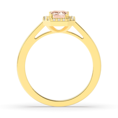 4 Prong Emerald Yellow Gold 7x5 Naturally Mined Diamond Gemstone Engagement Rings