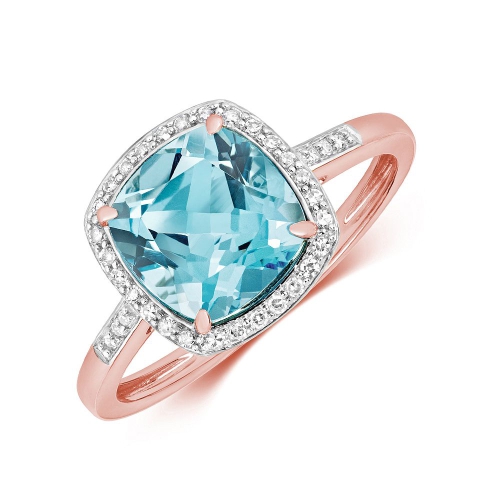 4 Prong Cushion Rose Gold Radiance veil Naturally Mined Diamond Engagement Rings