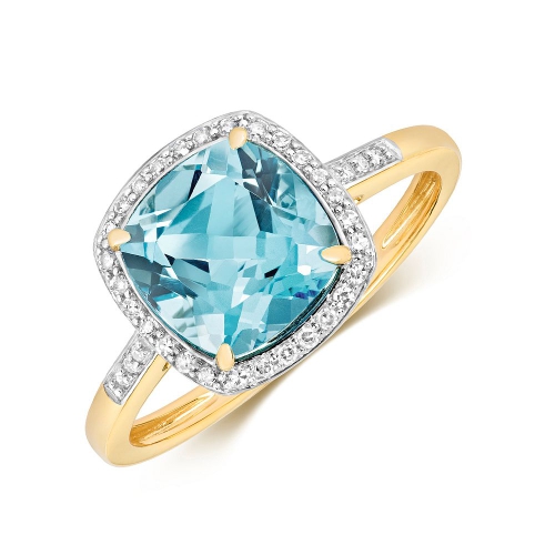 4 Prong Cushion Yellow Gold Radiance veil Naturally Mined Diamond Engagement Rings