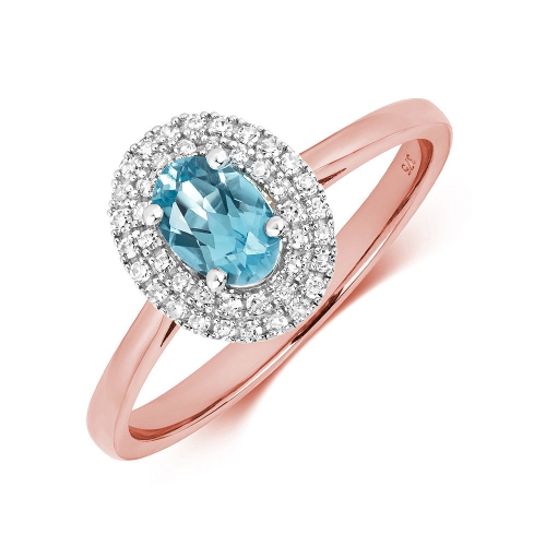 4 Prong Oval Rose Gold Infinity cascade Naturally Mined Diamond Engagement Rings