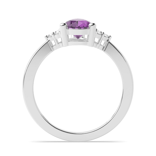 Prong Pear 9x6mm accented diamond and Lab Grown Diamond Gemstone Engagement Rings